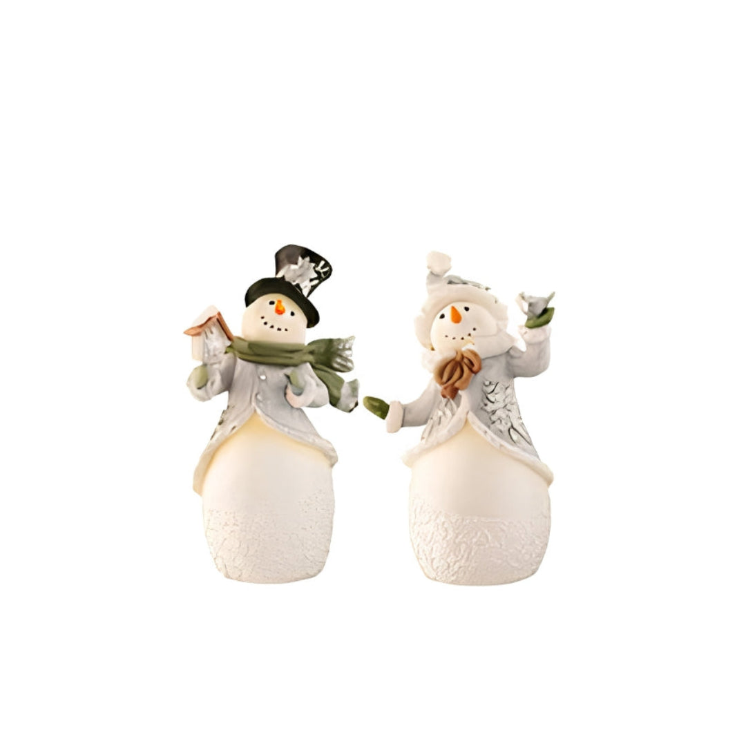 Aynsley Christmas Pair  of  snowmen Figurines