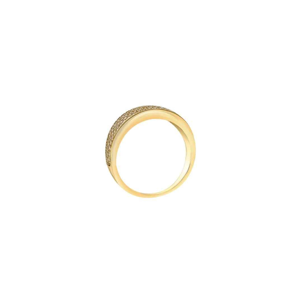 9ct Yellow Gold Pavé CZ Dome Ring