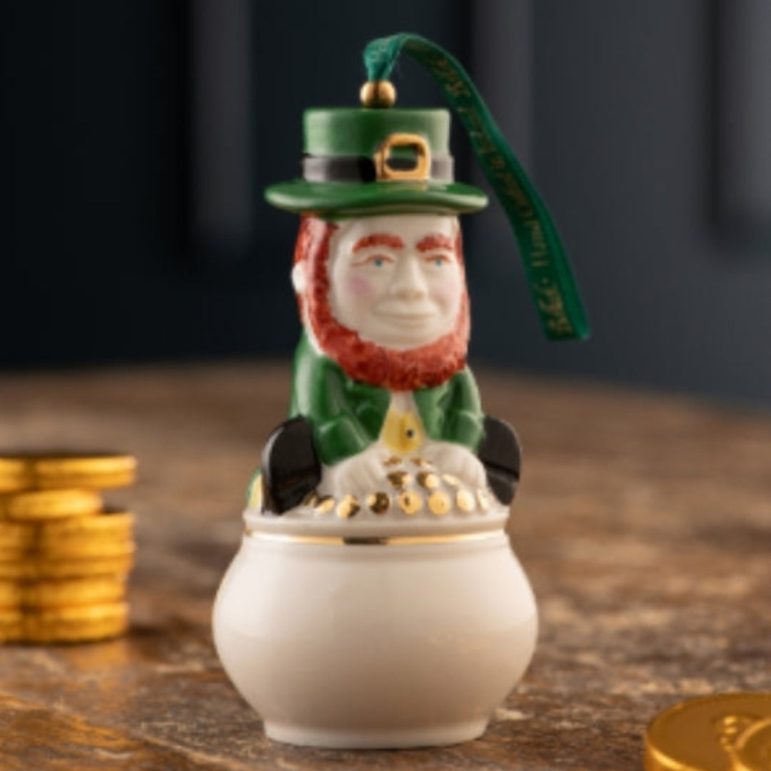 Belleek leprechaun Ornament