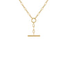 9ct Yellow Gold Paper Chain T-Bar Necklace