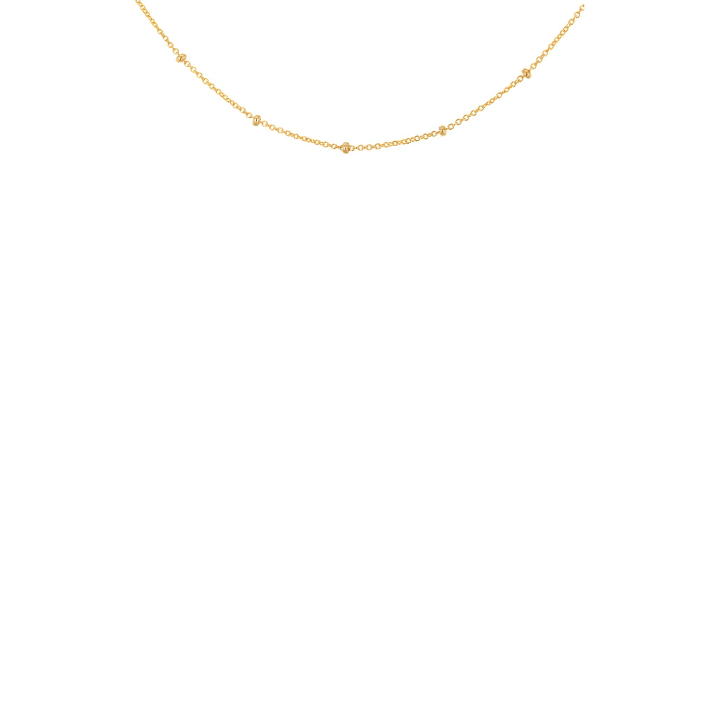 Sterling Silver Yellow Gold Plated Ball & Trace Chain