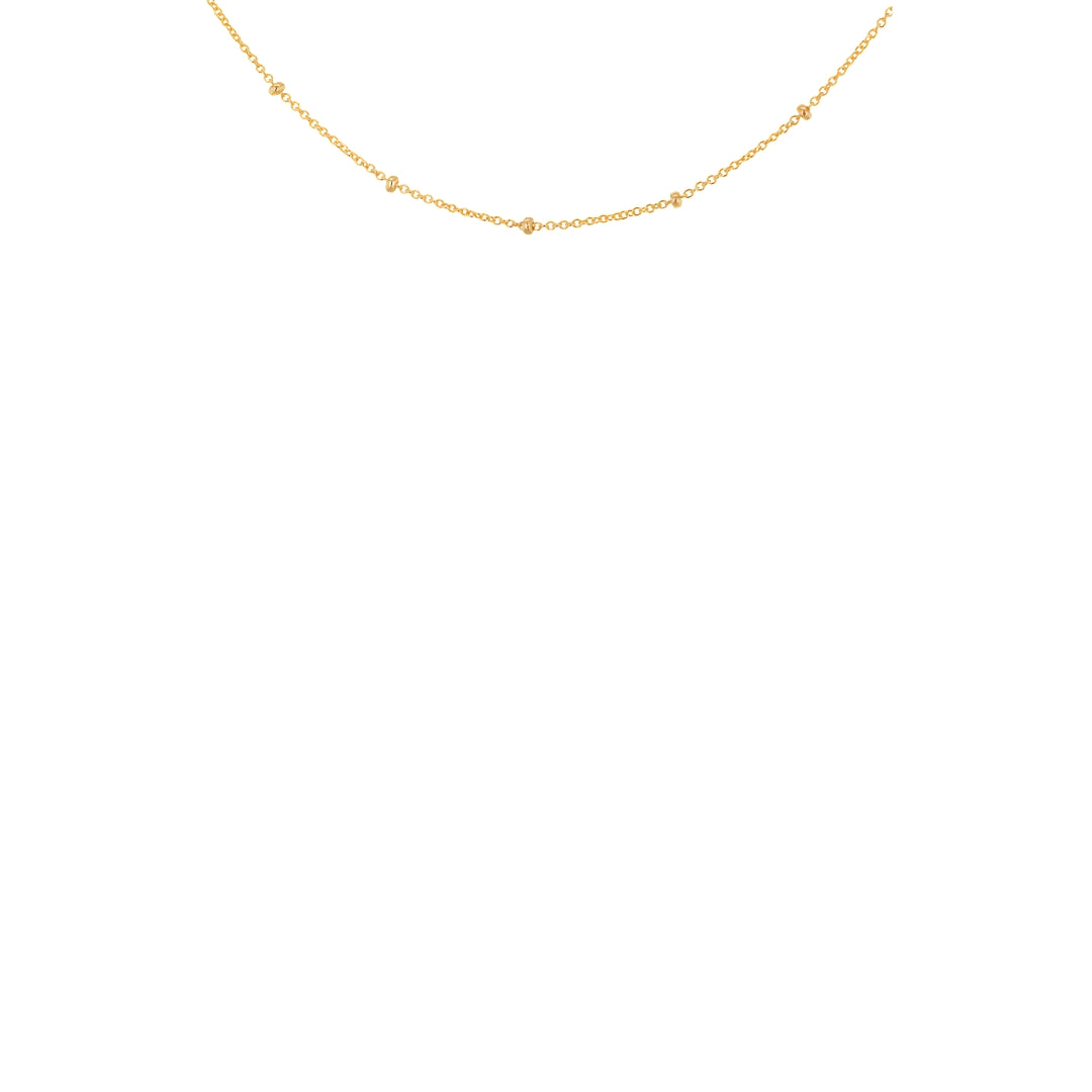 Sterling Silver Yellow Gold Plated Ball & Trace Chain