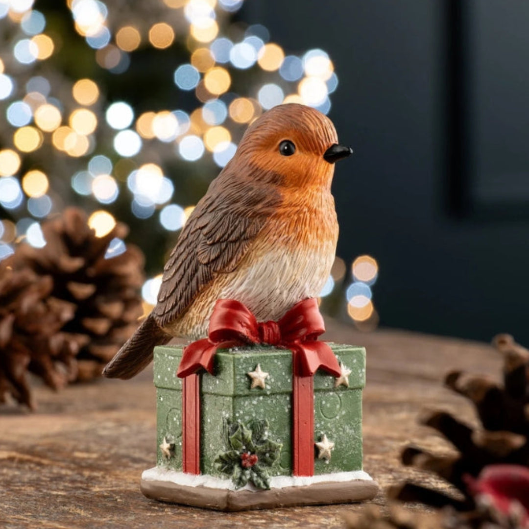 Aynsley Christmas Robin & Gift Figurines