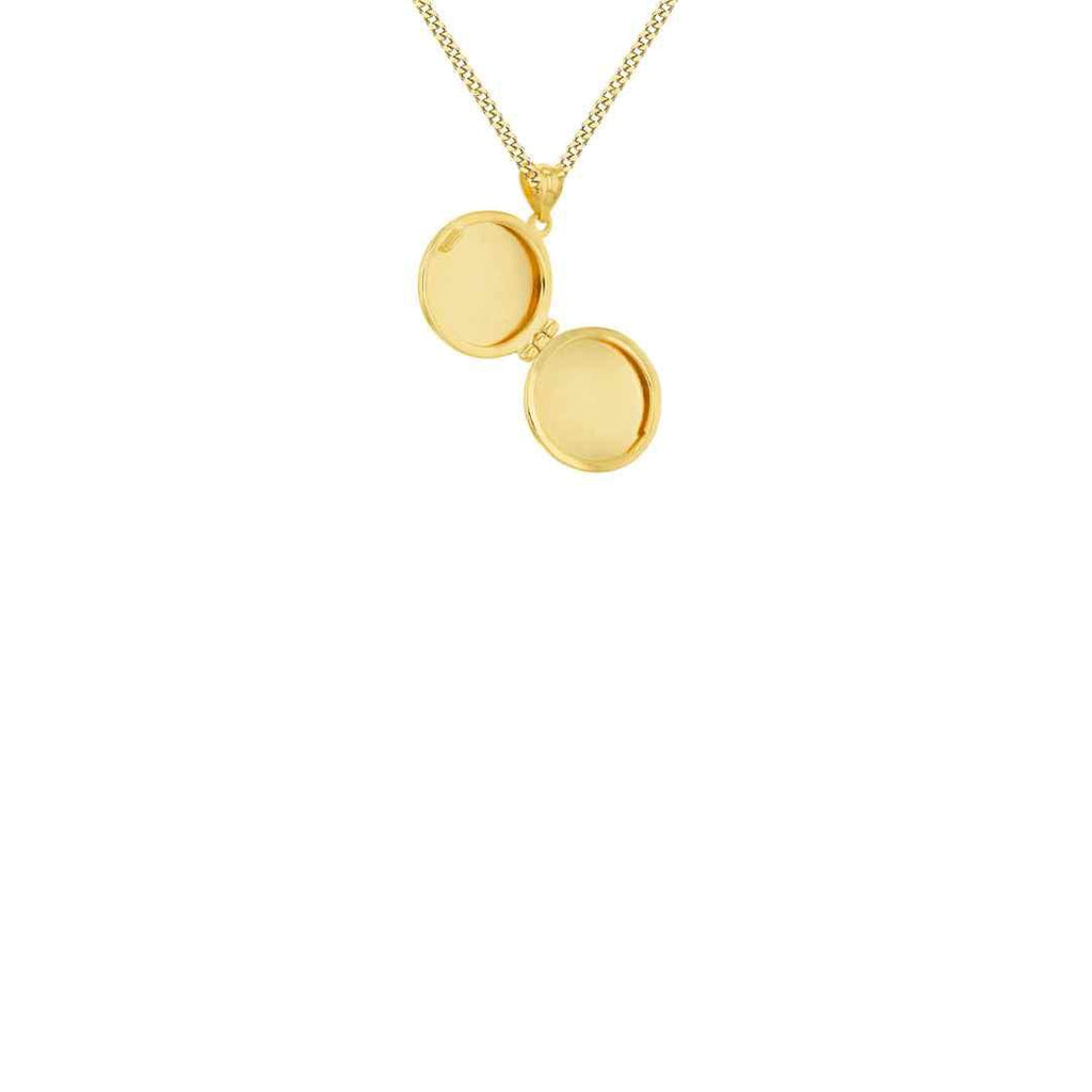 9ct Yellow Gold Decorative Round Locket Pendant