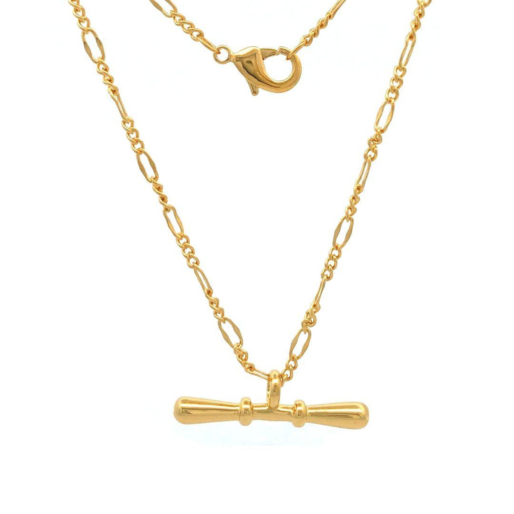 Burren "Don't Cry Wolf T‑Bar Necklace" – Gold