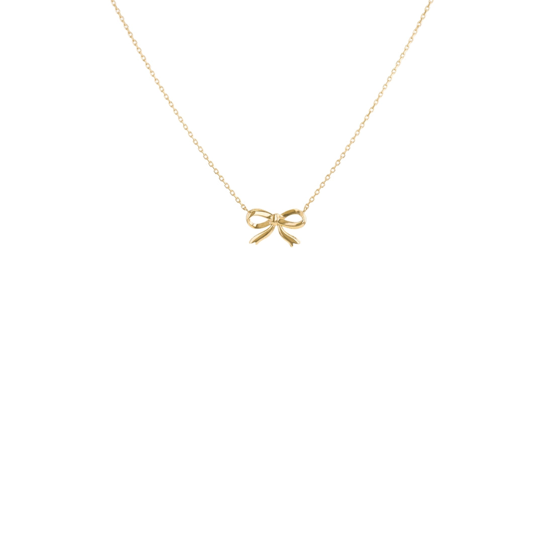 9ct Yellow Gold Bow Necklet