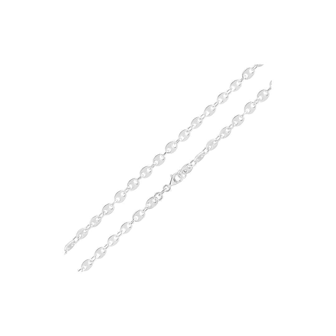 Silver 6mm Handmade Marine Cable Chain Bracelet