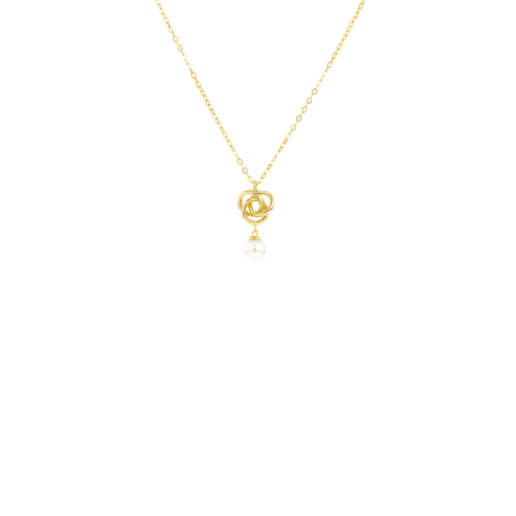 9ct Yellow Gold Freshwater Pearl Knot Necklace