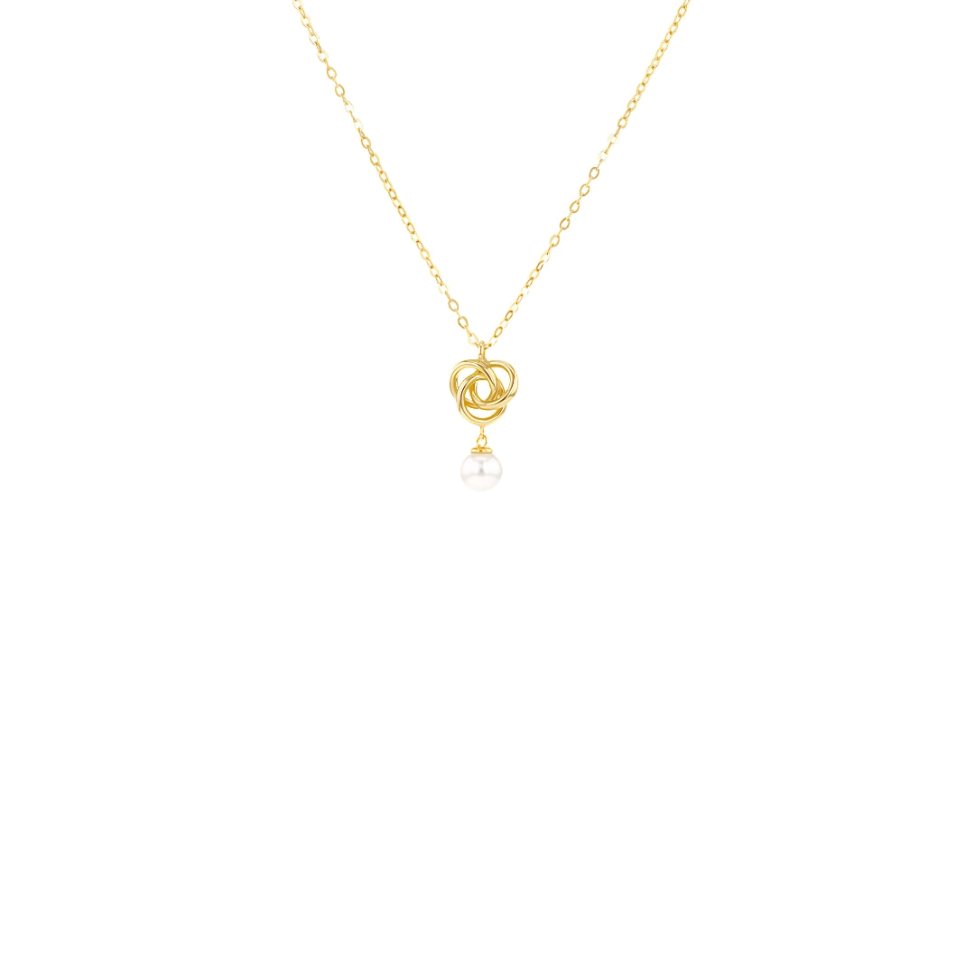 9ct Yellow Gold Freshwater Pearl Knot Necklace