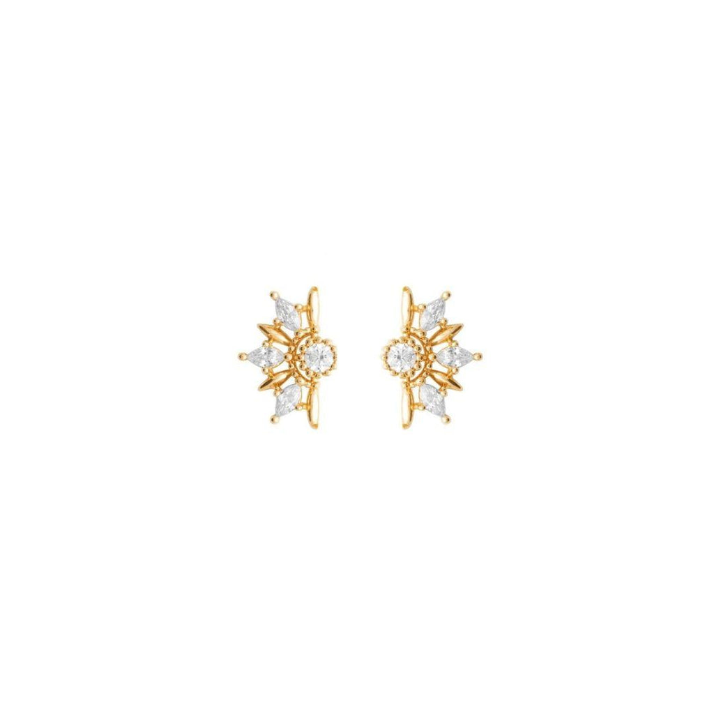Burren “Radiant Crest Earrings” – Gold
