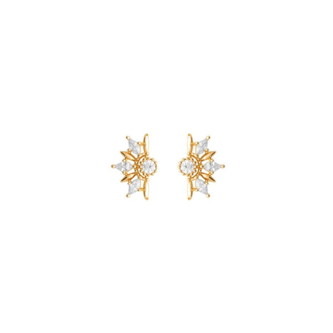 Burren “Radiant Crest Earrings” – Gold