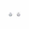 9CT White Gold Pear Shaped Cubic Zirconia Rubover Stud Earrings 7x5mm