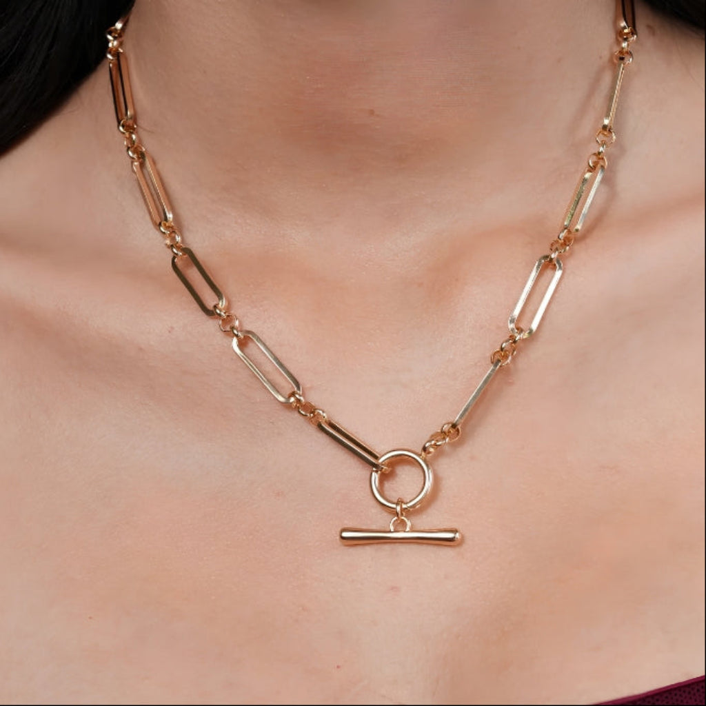 Burren Two Of Hearts T-Bar Necklace