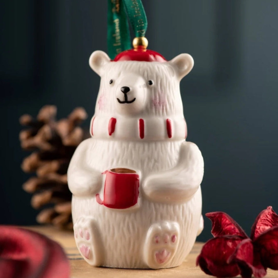 Belleek polar bear Ornament