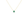 9ct Yellow Gold Lab Created Emerald & Diamond Cluster Necklace