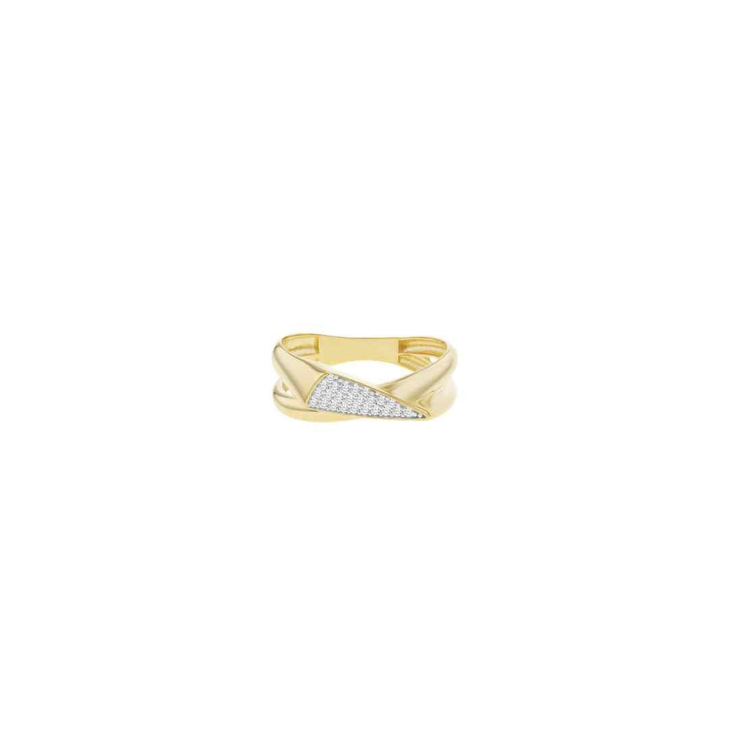 9ct Yellow Gold Pavé CZ Statement Ring