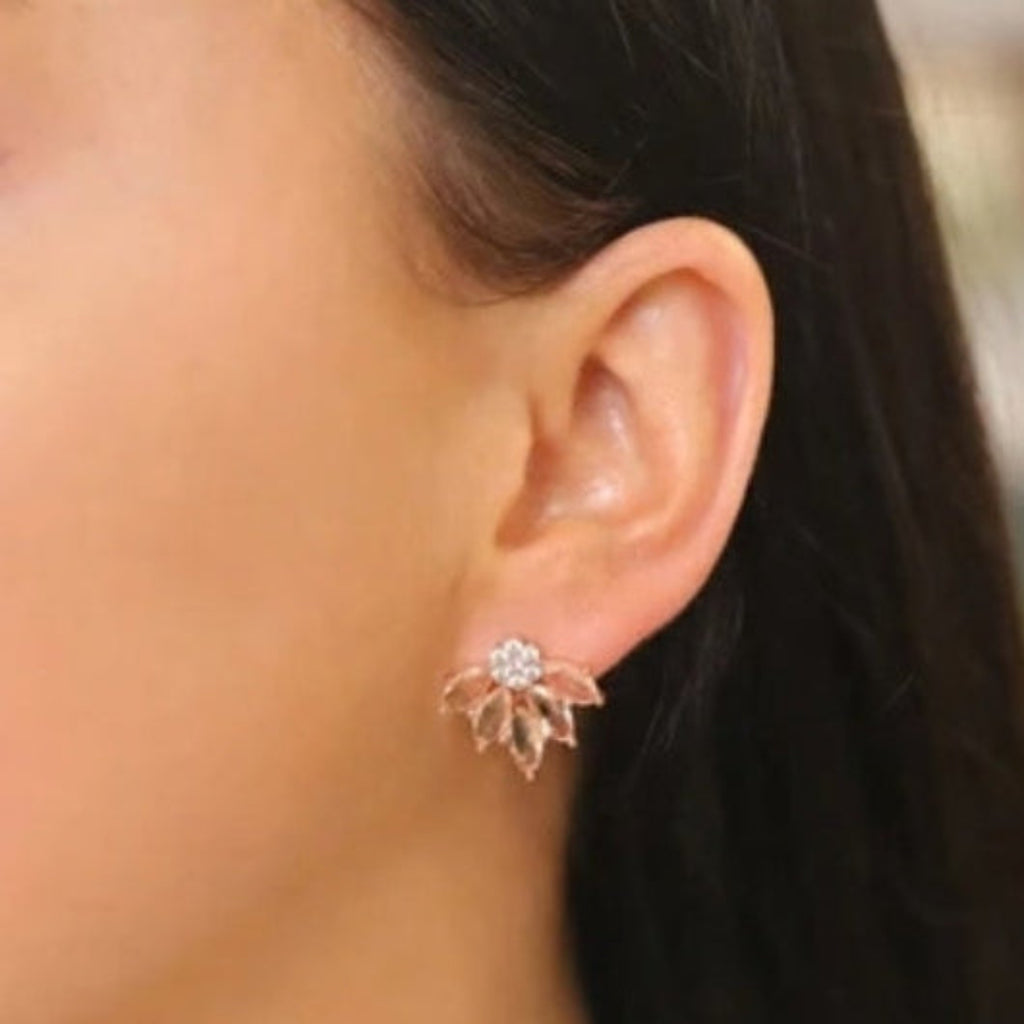 Maureen O'Hara Fan Rose Gold Earrings