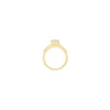 9ct Yellow Gold CZ Solitaire & Baguette Shoulder Ring