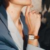 Amalys Mathilda Brown Strap – White Dial with Leather Band
