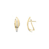 9CT Two Tone Yellow & White Gold Leaf Design Peg & Clip Earrings