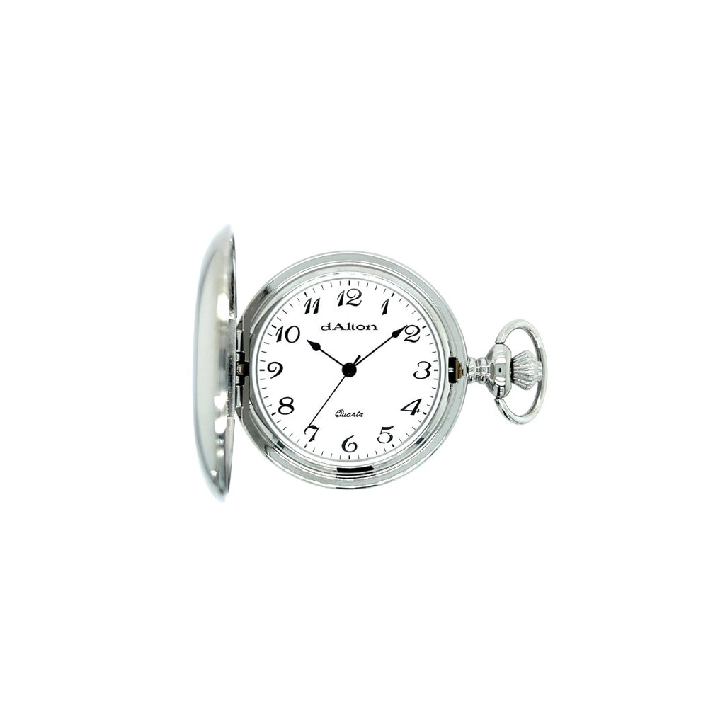 Dalton Silver-Tone Pocket Watch with Full Figure Dial