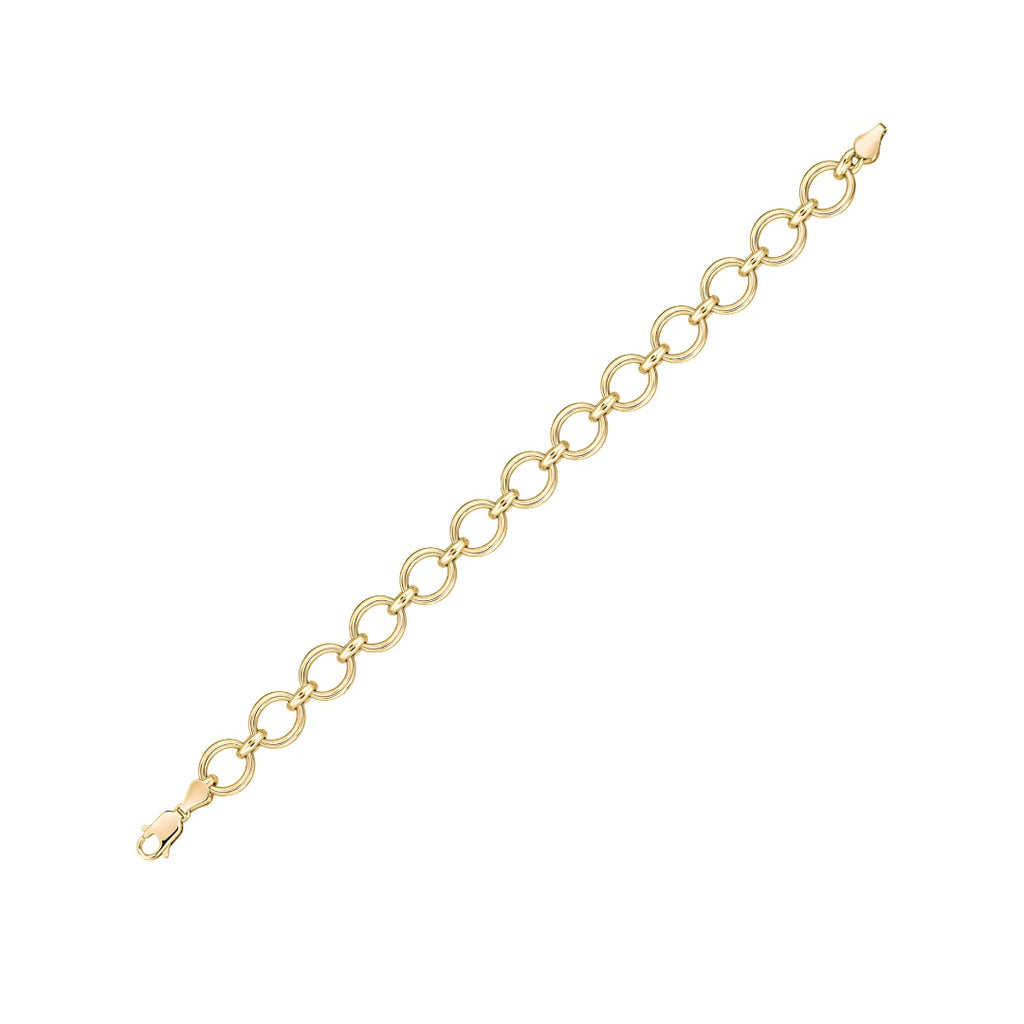9CT Yellow Gold Handmade 10mm Fancy Oval Bracelet