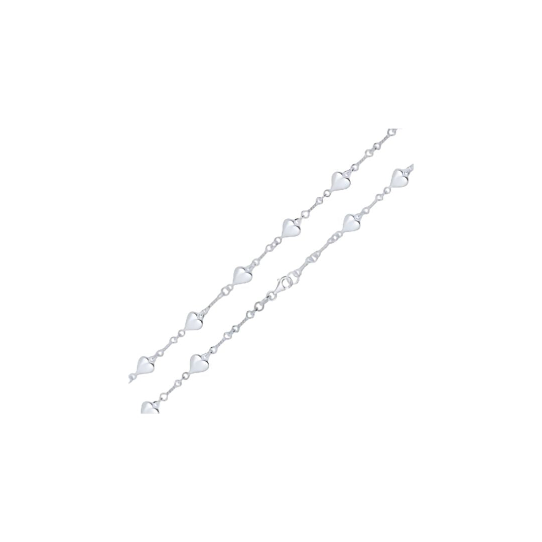 Silver 8.5mm Handmade Heart Twist Chain