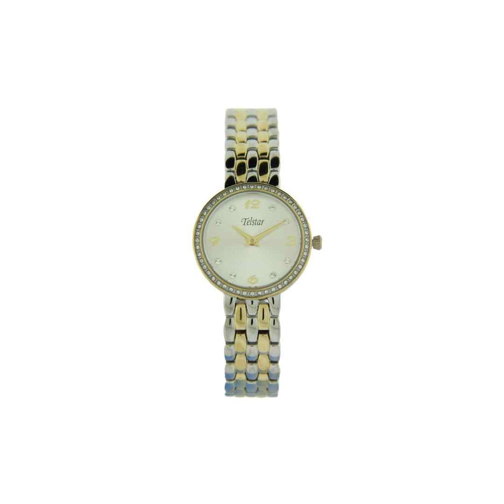 Telstar Ladies Two‑Tone Crystal Bezel Watch
