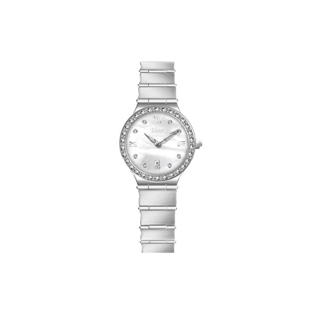 Telstar Ladies Silver Crystal Bezel Watch