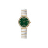 Telstar Ladies Two‑Tone Green Dial Crystal Watch