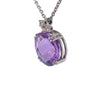 Amethyst & Diamond Crown-Set Pendant – 9ct White Gold