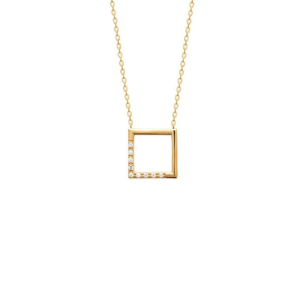 Burren Square Lines Necklace – Gold