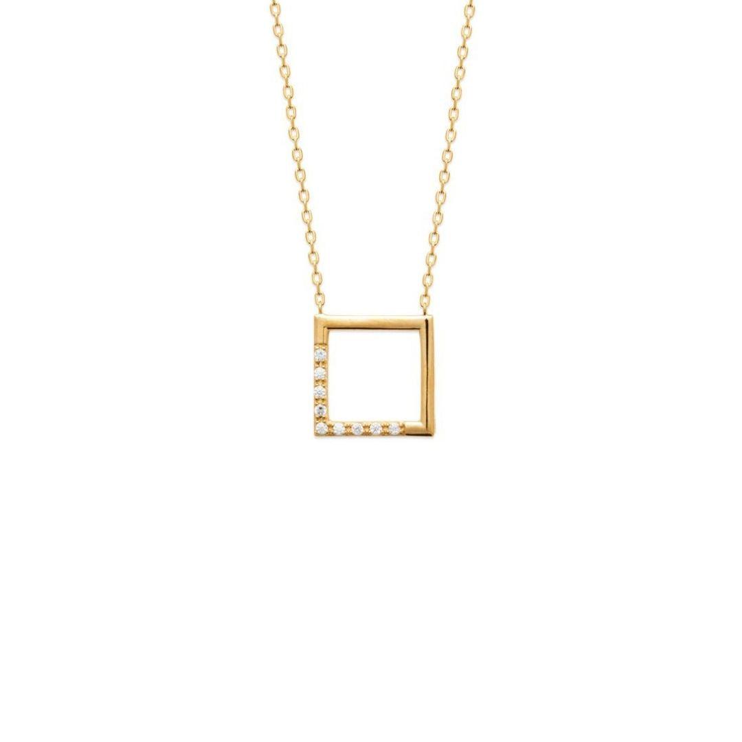 Burren Square Lines Necklace – Gold