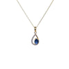 Oval Sapphire CZ Teardrop Pendant – 9ct Gold