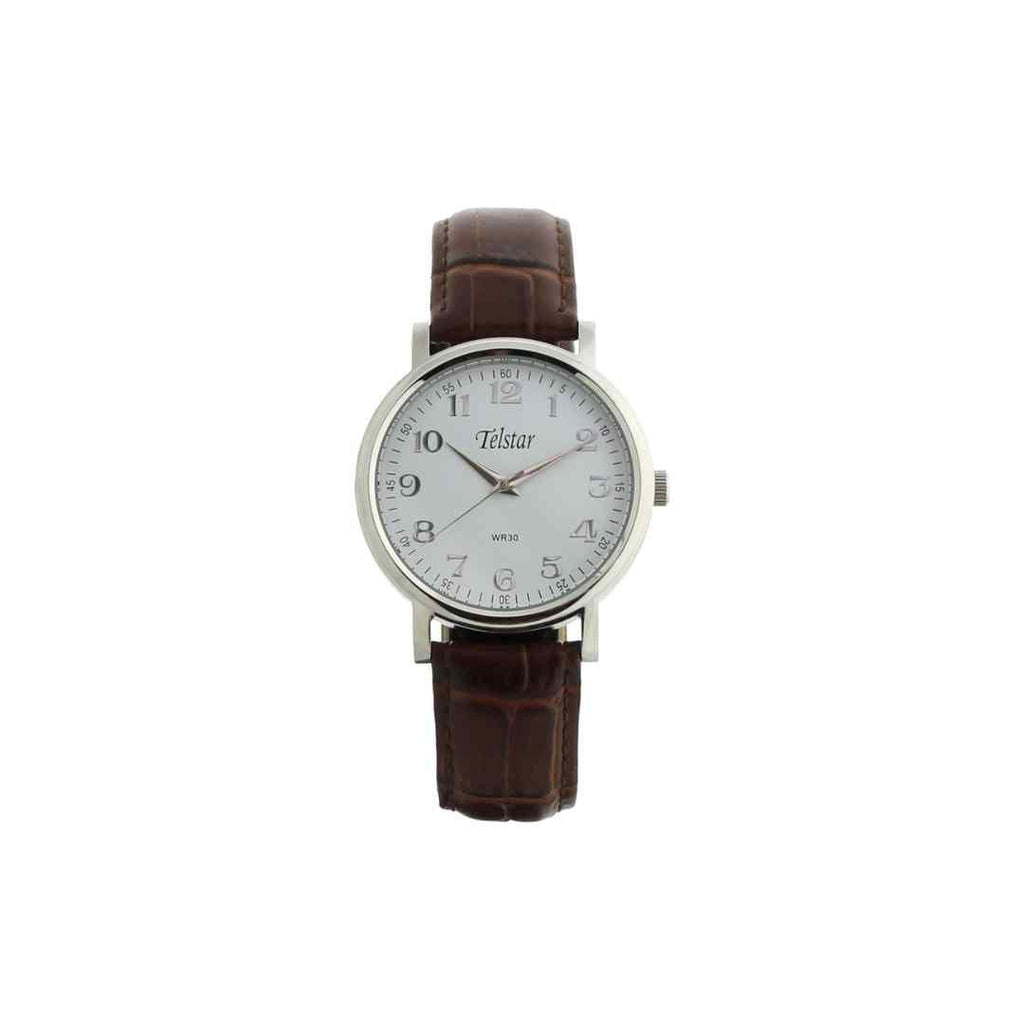Telstar Gents Classic Silver & Brown Watch