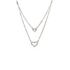 Sweetheart Duo Sterling Silver Necklace – Double Heart CZ Layers