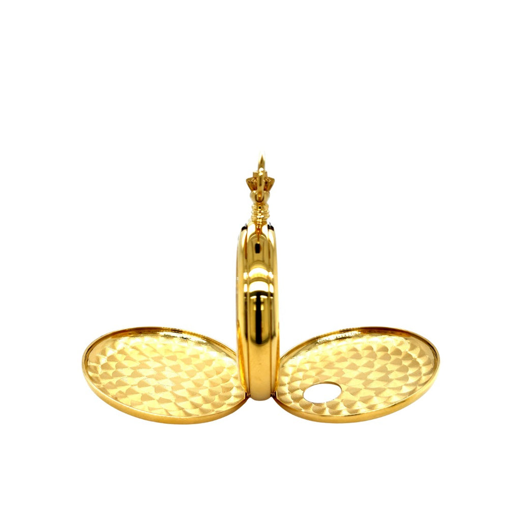 Dalton Gold-Tone Mechanical Skeleton Pocket Watch with Multi-Function Dial
