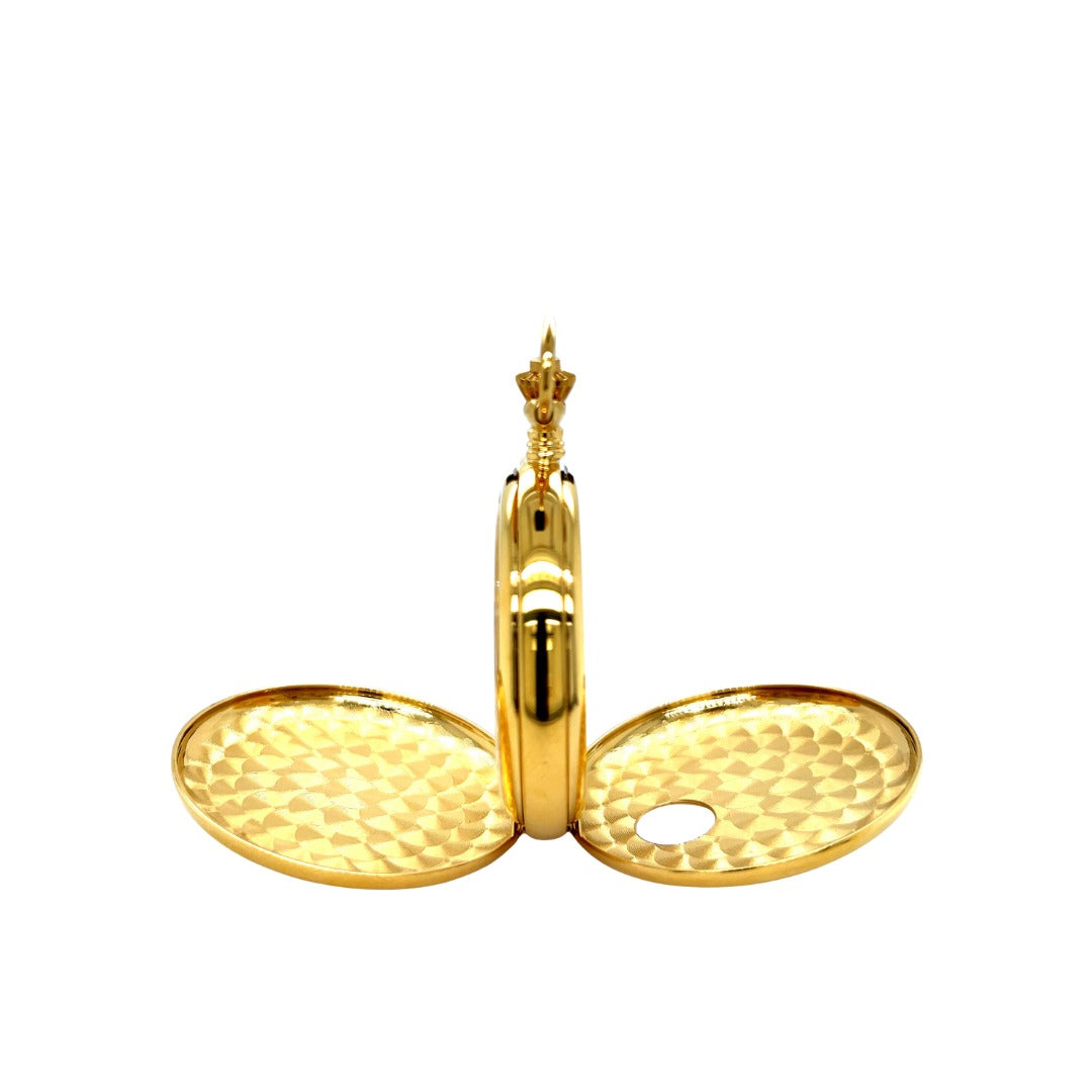 Dalton Gold-Tone Mechanical Skeleton Pocket Watch with Multi-Function Dial