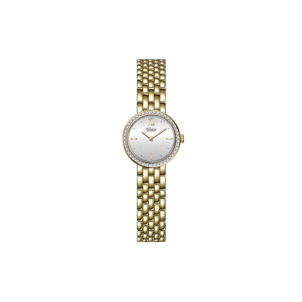 Telstar Ladies Gold Crystal Bezel Bracelet Watch