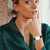 Amalys Noemie Black Strap Watch – White Dial with Leather Band