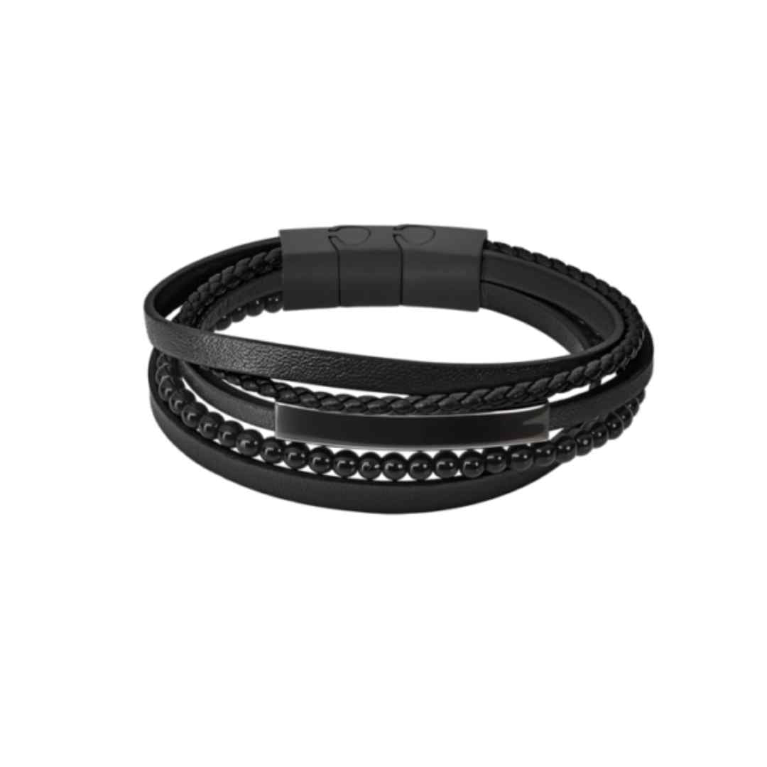 Lotus Style Men’s Stainless Steel Multi‑Strand Bracelet