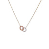 Rose Gold Interlocking Circle Necklace with CZ
