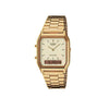 Casio Vintage Analogue-Digital – Gold Tone Band with Dual Time