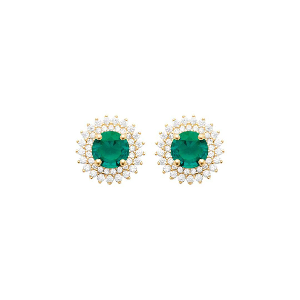 Burren "Madelyn Emerald Earrings" – Gold