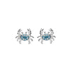 Blue Crystal Crab Stud Earrings – Sterling Silver