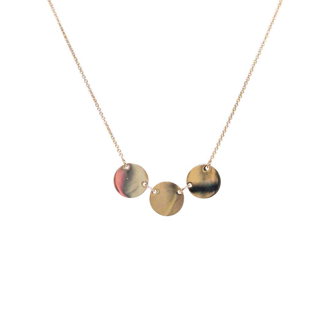 Three Disc Necklace - 9ct Gold