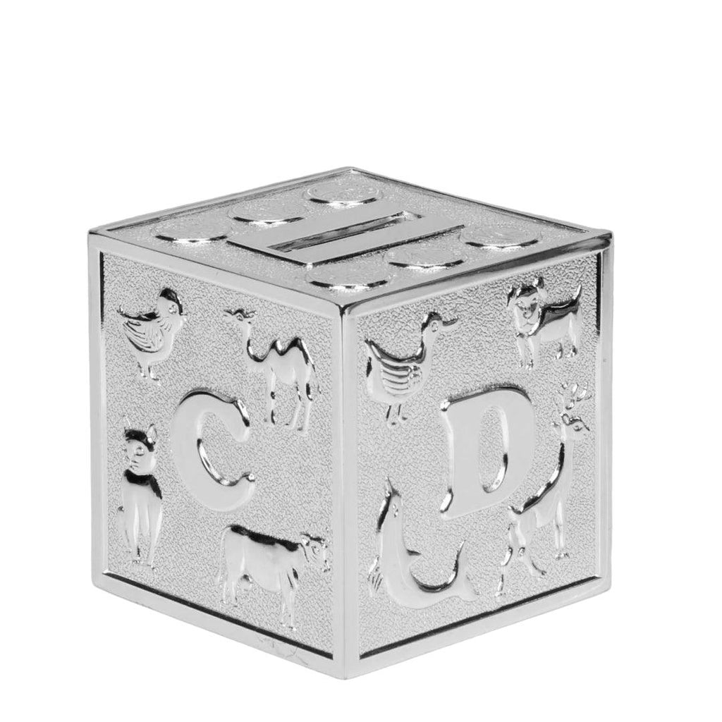 Silver Plated Alphabet Baby Block Money Box