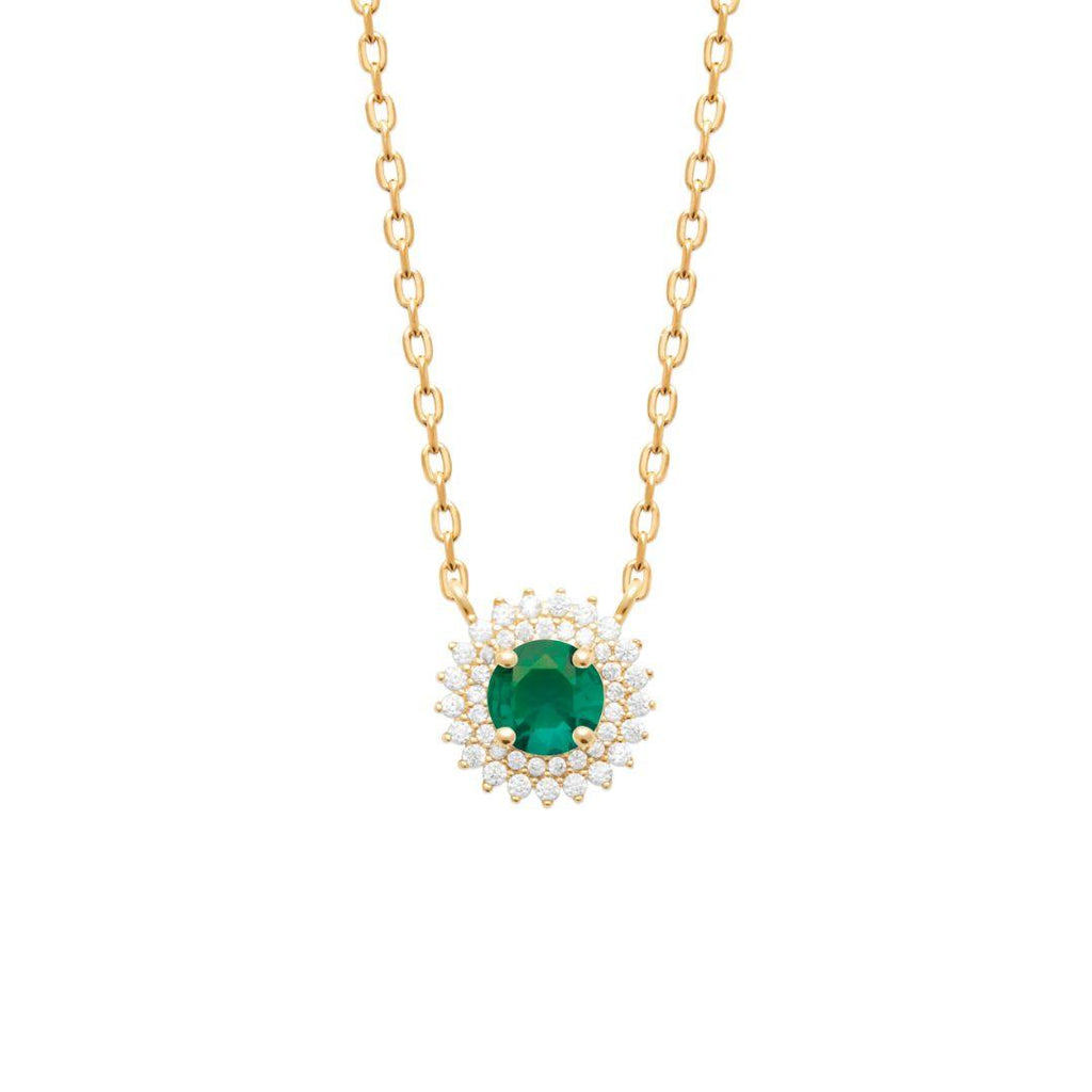 Burren "Emerald Madelyn Necklace" – Gold