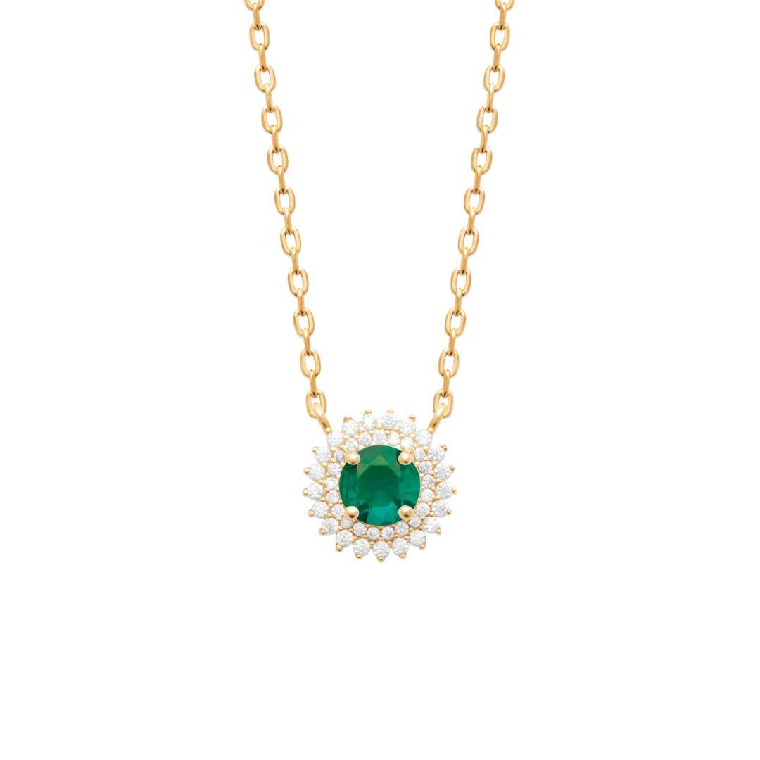 Burren "Emerald Madelyn Necklace" – Gold