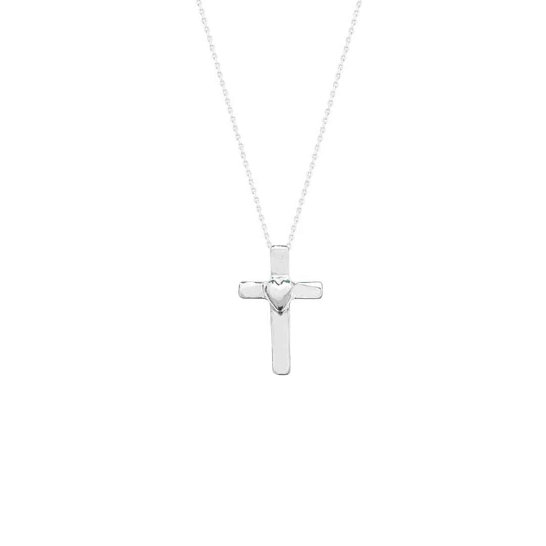 Heart Cross Pendant – Sterling Silver
